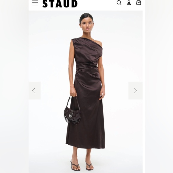 STAUD Dresses & Skirts - STAUD Phare One-Shoulder will dress
Earth sz 4